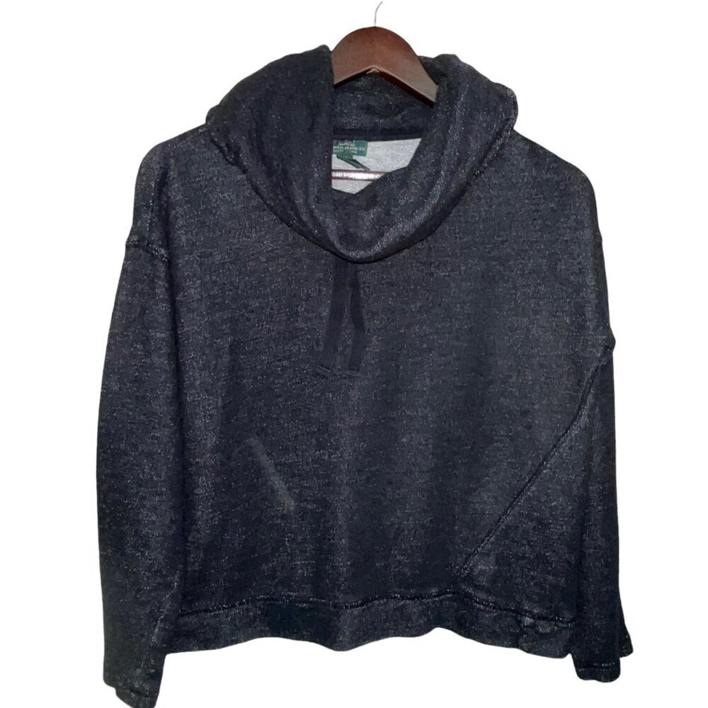 Ralph Lauren Jeans Women's Sweatshirt Cowl Neck Pull Over Black Top Size Medium